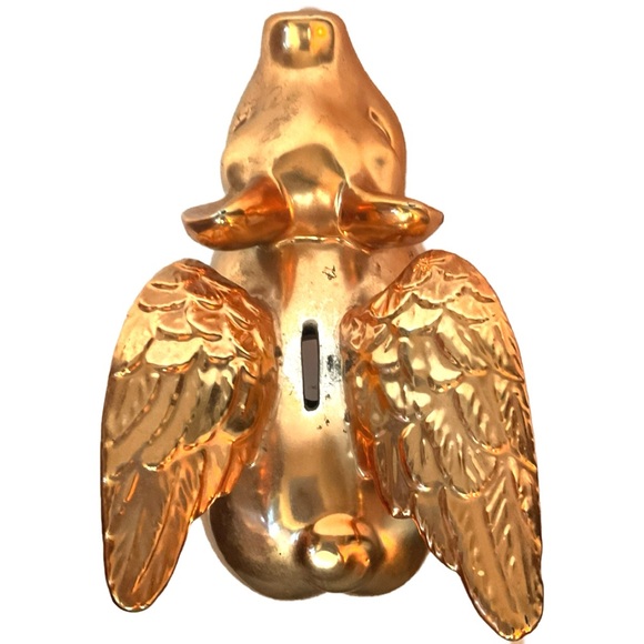 Vintage Metallic Ceramic When Pigs Fly Coin Bank - Picture 5 of 7